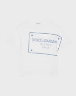 Image 1 of 2: Dolce&Gabbana Boy's Logo-Print Plaque Graphic T-Shirt, Size 8-14