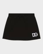 Image 1 of 2: Dolce&Gabbana Girl's Embroidered Logo Sweat Skirt, Size 4-6