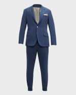 Image 1 of 6: Brunello Cucinelli Men's Solid Linen Suit