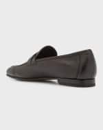 Image 3 of 6: TOM FORD Men's Sean Grain Leather Twisted Band Loafers