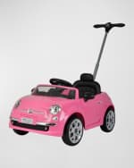 Image 1 of 3: Best Ride on Cars Fiat 500 Push Car Pink Stroller
