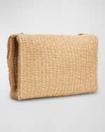 Image 4 of 5: Saint Laurent Kate Medium YSL Crossbody Bag in Raffia