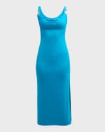 Image 1 of 6: Versace x Dua Lipa Jersey Cowl-Neck Gown