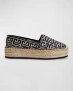 Image 1 of 5: Balmain Men's Monogram Jacquard Espadrilles