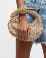 Image 2 of 6: POOLSIDE The Josie Knot Raffia Top-Handle Bag