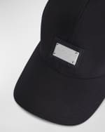 Image 2 of 5: Dolce&Gabbana Men's Logo Plaque Cotton-Stretch Baseball Cap