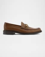 Image 1 of 4: Gucci Men's Roos Leather Bit Loafers