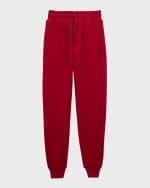 Image 1 of 4: Dolce&Gabbana Boy's Embroidered Logo-Print Joggers, Size 8-14