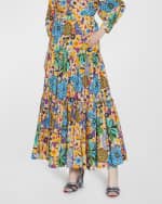 Image 3 of 5: La DoubleJ Big Flower-Print Tiered Maxi Skirt