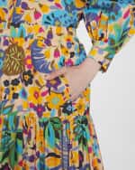 Image 4 of 5: La DoubleJ Big Flower-Print Tiered Maxi Skirt