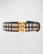 Image 1 of 5: Burberry TB Check Reversible Medium Belt