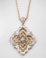 Image 1 of 6: Buccellati Iconica Diamond 18K White Gold and Yellow Gold Pendant Necklace