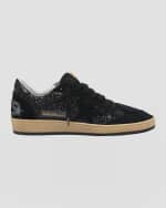 Image 1 of 4: Golden Goose Ball Star Glitter and Suede Low-Top Sneakers