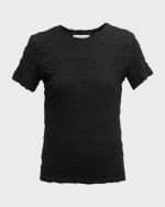 Image 2 of 7: Vince Smocked Short-Sleeve Shrunken T-shirt