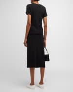 Image 3 of 7: Vince Smocked Short-Sleeve Shrunken T-shirt