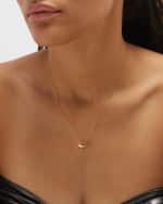 Image 2 of 5: Roberto Coin 18K Yellow Gold Solitaire Diamond Bean Pendant Necklace