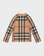 Image 6 of 6: Burberry Boy's Fisher Check-Print Rashguard, Size 6M-2