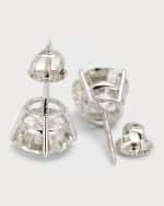 Image 3 of 5: Neiman Marcus Lab Grown Diamonds Lab Grown Diamond 18K White Gold Round Stud Earrings, 6.0tcw