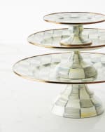 Image 2 of 3: MacKenzie-Childs Sterling Check Enamel Mini Pedestal Platter