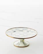 Image 1 of 3: MacKenzie-Childs Sterling Check Enamel Mini Pedestal Platter
