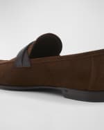 Image 3 of 6: TOM FORD Men's Sean Twisted Keeper Suede Penny Loafers