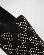 Image 3 of 5: Les Hommes Men's Studded Suede Smoking Slippers