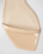 Image 3 of 5: Stuart Weitzman Nudistcurve Patent Ankle-Strap Sandals