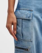 Image 6 of 7: Alice + Olivia Cay Baggy Denim Cargo Pants