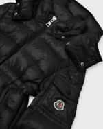 Image 3 of 3: Moncler Girl's Dalles Long Season Boudin-Quilt Down Jacket, Size 8-14