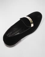 Image 4 of 5: Bikkembergs Men's Logo Plaque Velvet Smoking Slippers