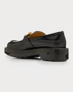 Image 2 of 5: Bottega Veneta Men's Monsieur Chunky Glossy Leather Loafers