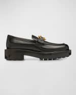 Image 1 of 5: Bottega Veneta Men's Monsieur Chunky Glossy Leather Loafers