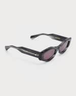 Image 1 of 5: Valentino Garavani Tre Acetate & Titanium Cat-Eye Sunglasses