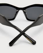 Image 5 of 5: Valentino Garavani Quattro Acetate & Titanium Cat-Eye Sunglasses