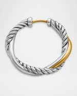 Image 3 of 4: David Yurman Petite Infinity Hoop Earrings in Silver and 14K Gold, 4mm, 0.68"L