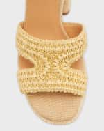 Image 4 of 6: Castaner Adriana Raffia Platform Sandals