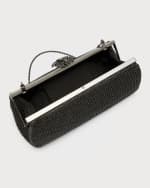 Image 5 of 6: Whiting & Davis Flower Crystal Long Clutch Bag