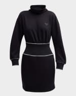 Image 1 of 6: Emporio Armani Mock-Neck Jersey Mini Dress