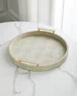 Image 1 of 2: Jamie Young Round Faux Shagreen Tray