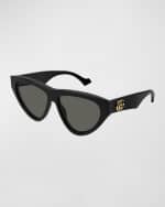 Image 1 of 5: Gucci Flat-Top Acetate Cat-Eye Sunglasses