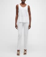 Image 5 of 6: Eileen Fisher High-Rise Straight-Leg Stretch Denim Pants