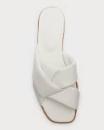 Image 5 of 5: Ferragamo Alrai Twisted Lambskin Flat Sandals