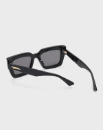 Image 2 of 5: Bottega Veneta Raised Logo Acetate Cat-Eye Sunglasses