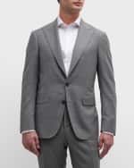 Image 3 of 6: Canali Men's Micro-Geometric Wool Suit