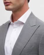 Image 4 of 6: Canali Men's Micro-Geometric Wool Suit
