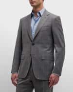 Image 3 of 6: Canali Men's Plaid with Windowpane Wool Suit