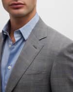 Image 4 of 6: Canali Men's Plaid with Windowpane Wool Suit