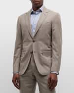 Image 3 of 6: Canali Men's Wool Micro-Step Weave Suit