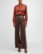 Image 4 of 5: A.L.C. Oakley Hidden Button-Front Top