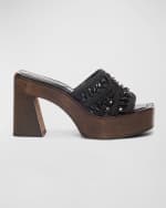 Image 1 of 4: Bernardo Knox Raffia Bead Mule Sandals